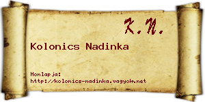Kolonics Nadinka névjegykártya